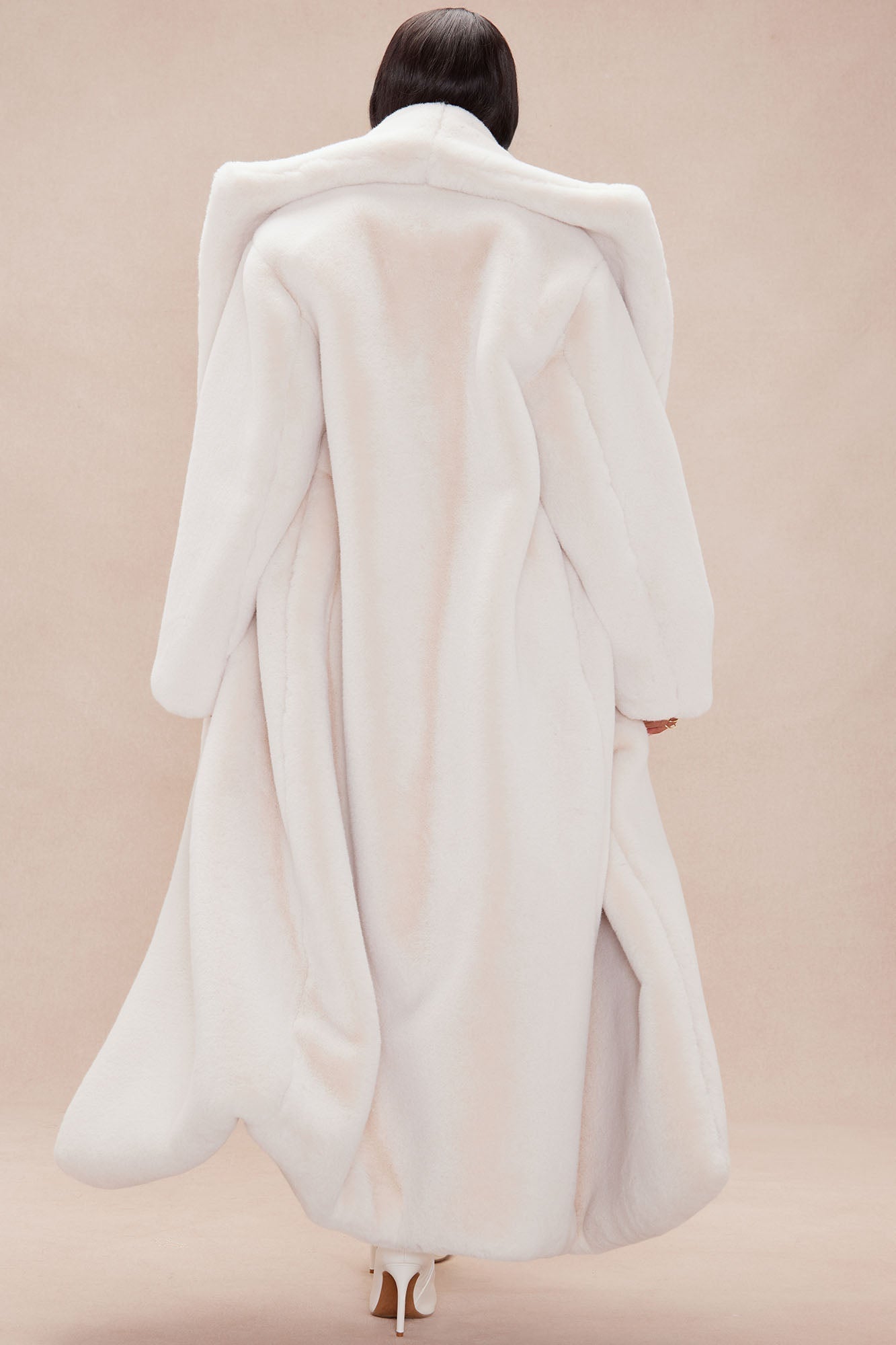 Manteau en Fourrure Synthétique - Crème