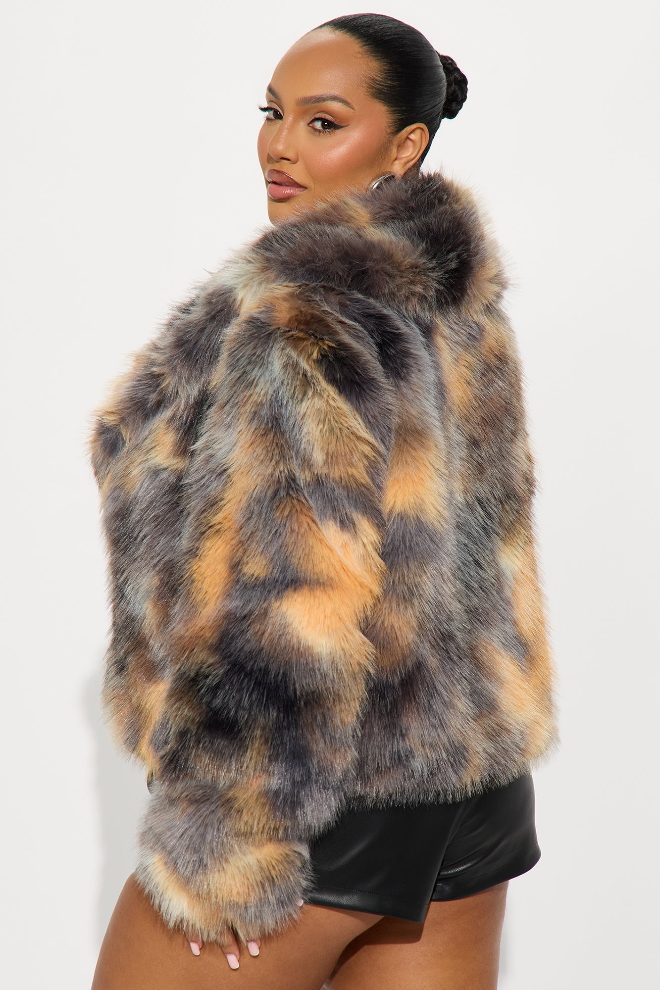 Manteau en Fourrure Synthétique Have It On Lock - Marron/combo