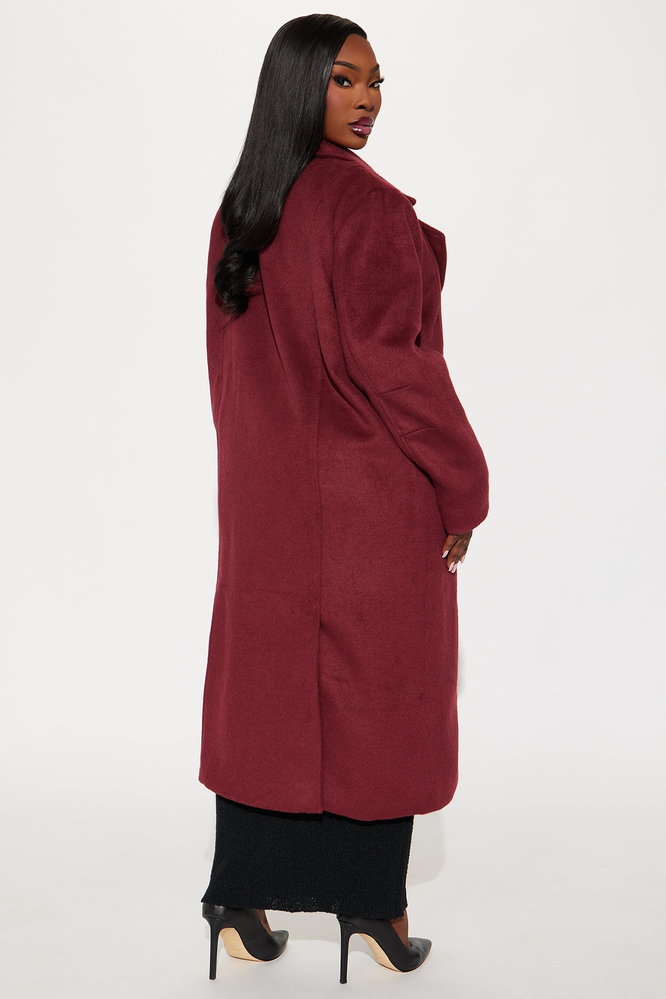 Manteau Trench en Laine Melonie - Vin