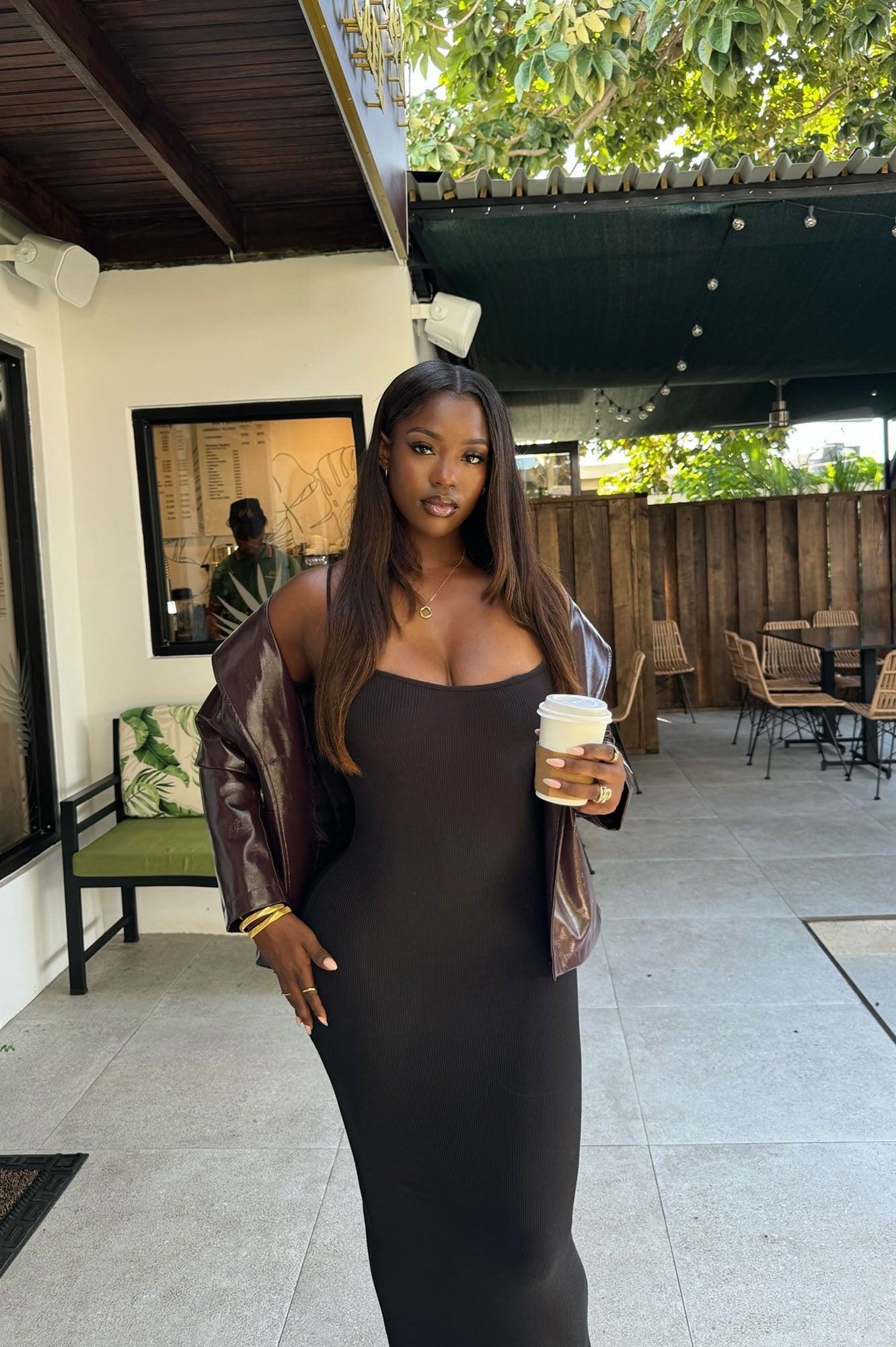 Robe Maxi Micro Ribbed Madelyn - Noir