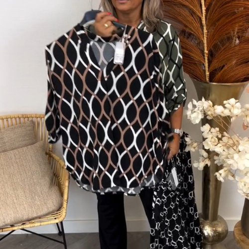 Renee | Blouse Géométrique Élégante
