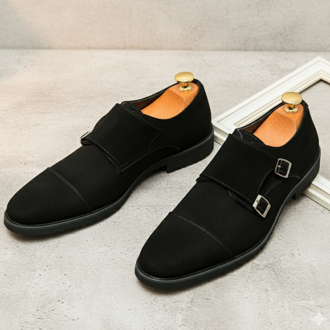 La Chaussure Monk Strap en Daim