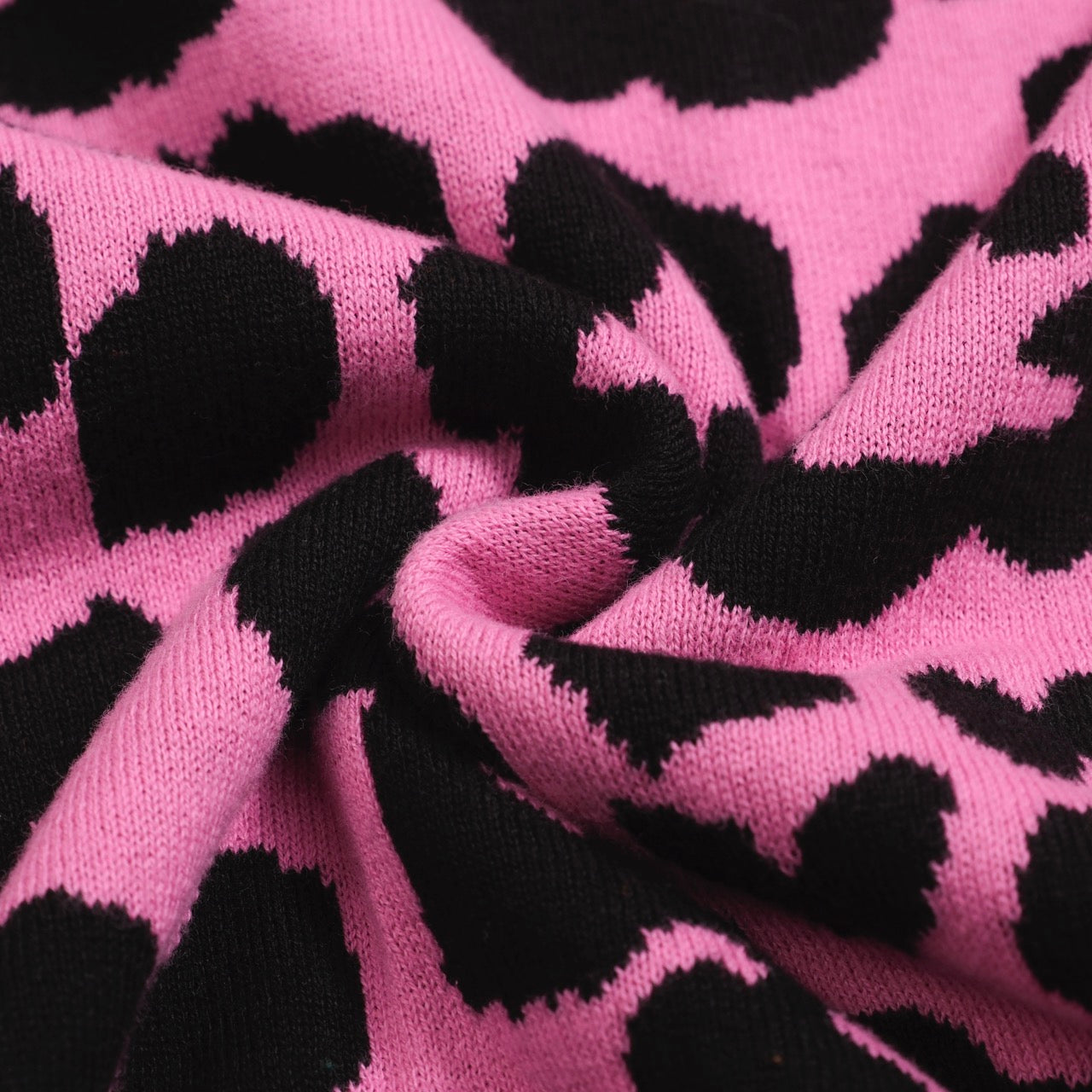 Polo Tricot Retro pour Hommes – Imprimé Léopard Rose Vintage avec Graphique de Guépard