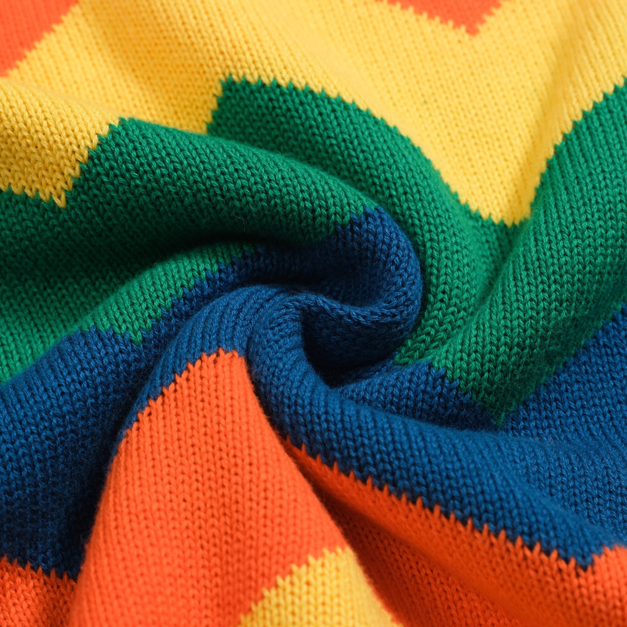 Polo tricoté vintage à col en V pour hommes orange jacquard