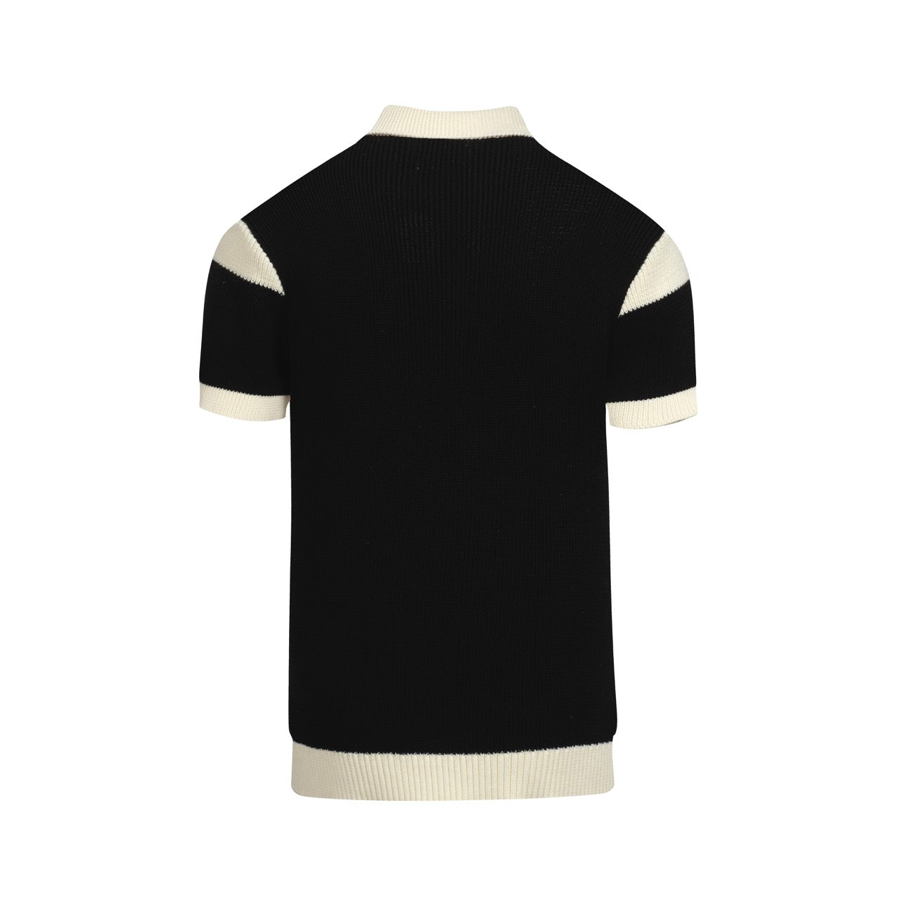 Polo en maille graphique vintage noir pour homme