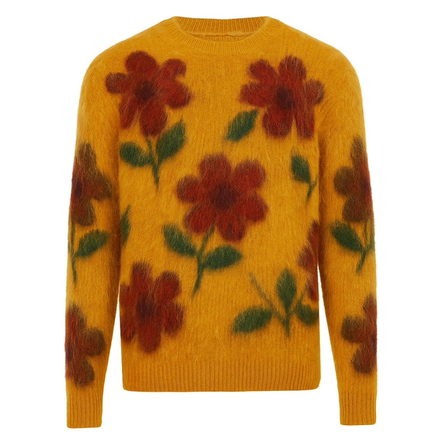 Pull vintage en jacquard jaune pour hommes