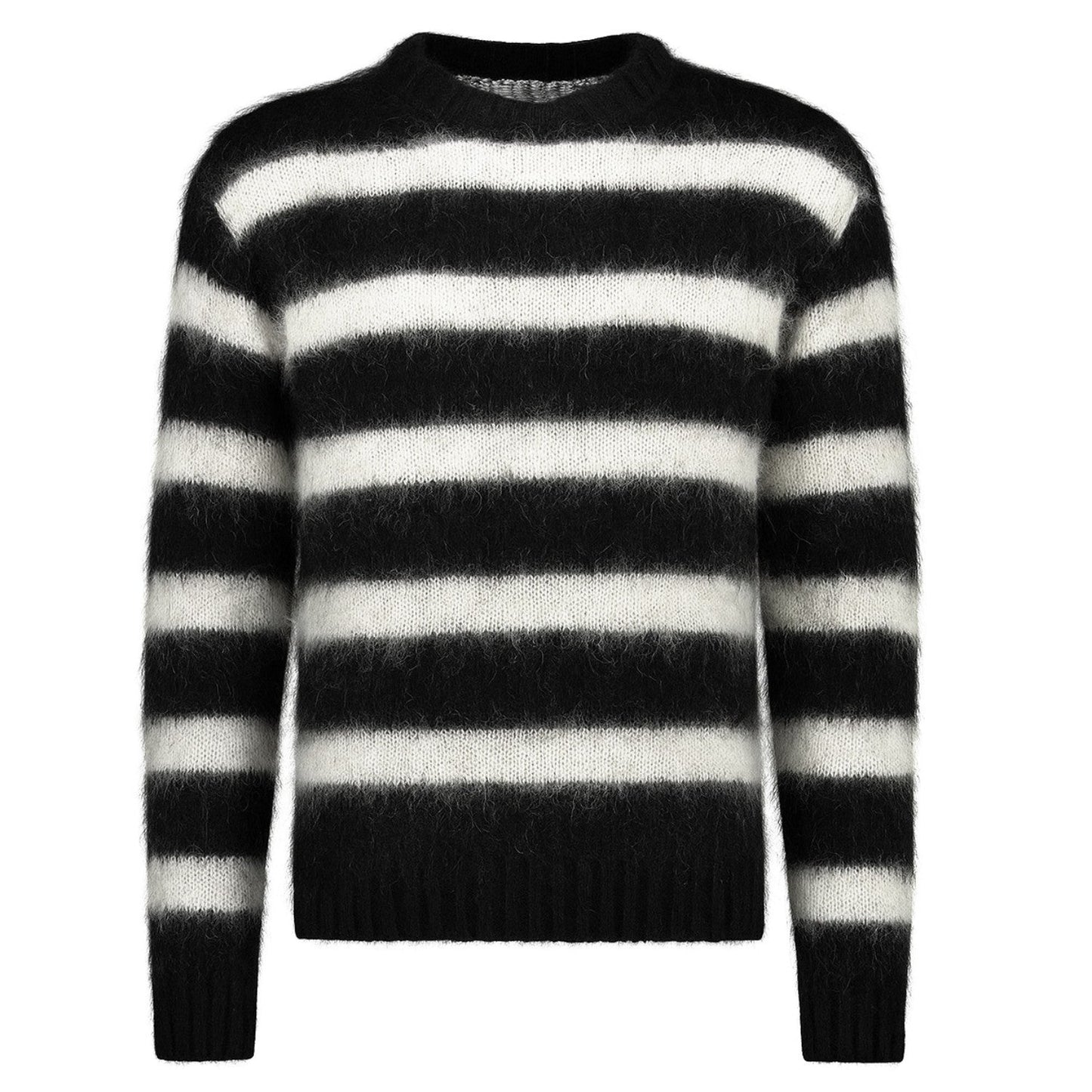 Pull vintage en tricot peluche noir pour hommes