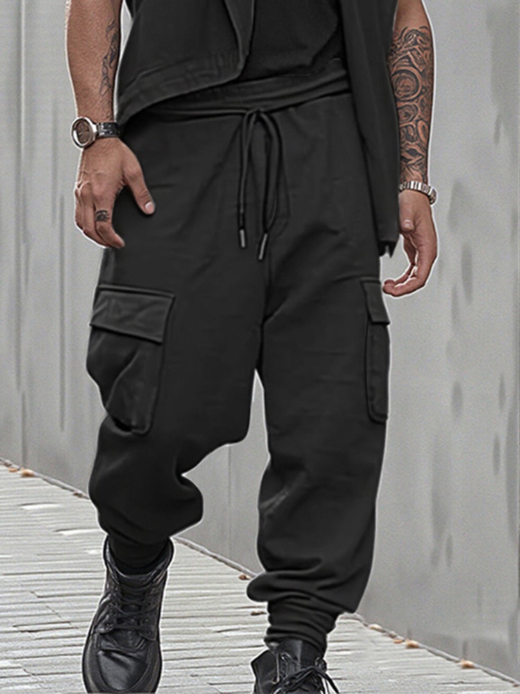 Ensemble de Pantalon et Gilet Asymétrique Ouvert Unique