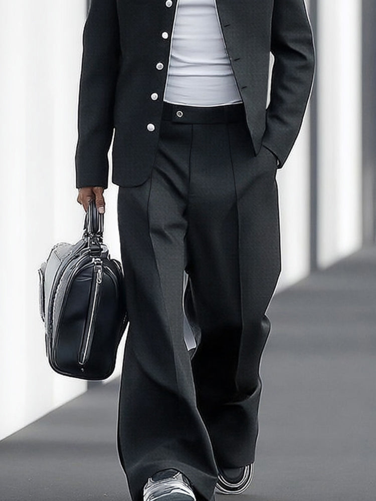 Ensemble de Costume Mince à Jambes Larges