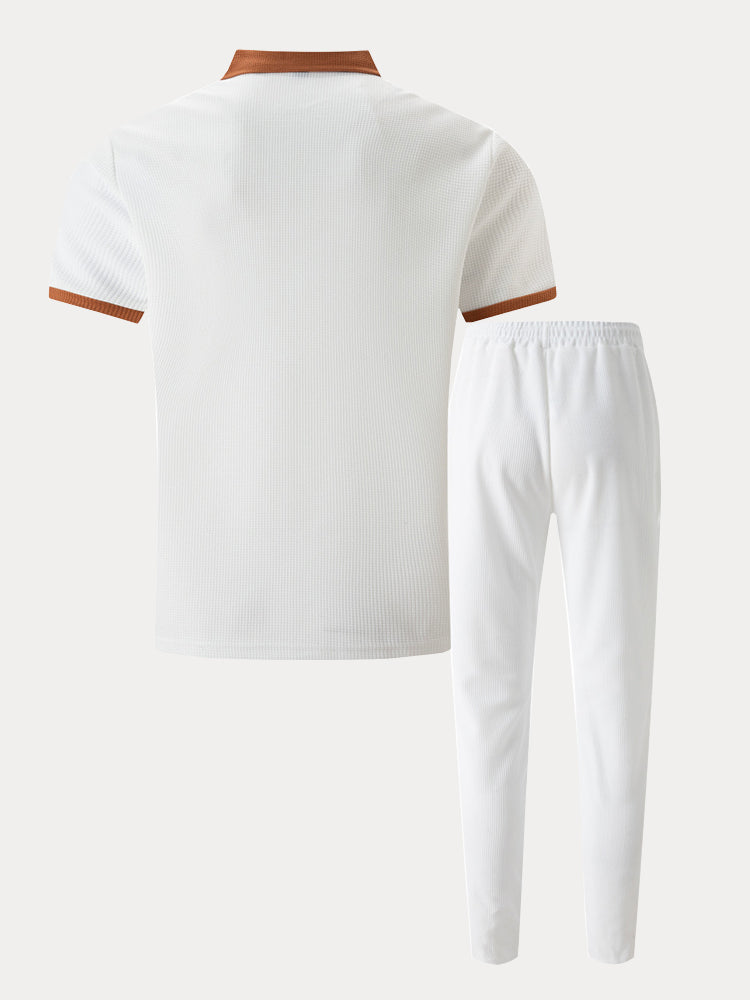 Ensemble de Polo Waffle Décontracté