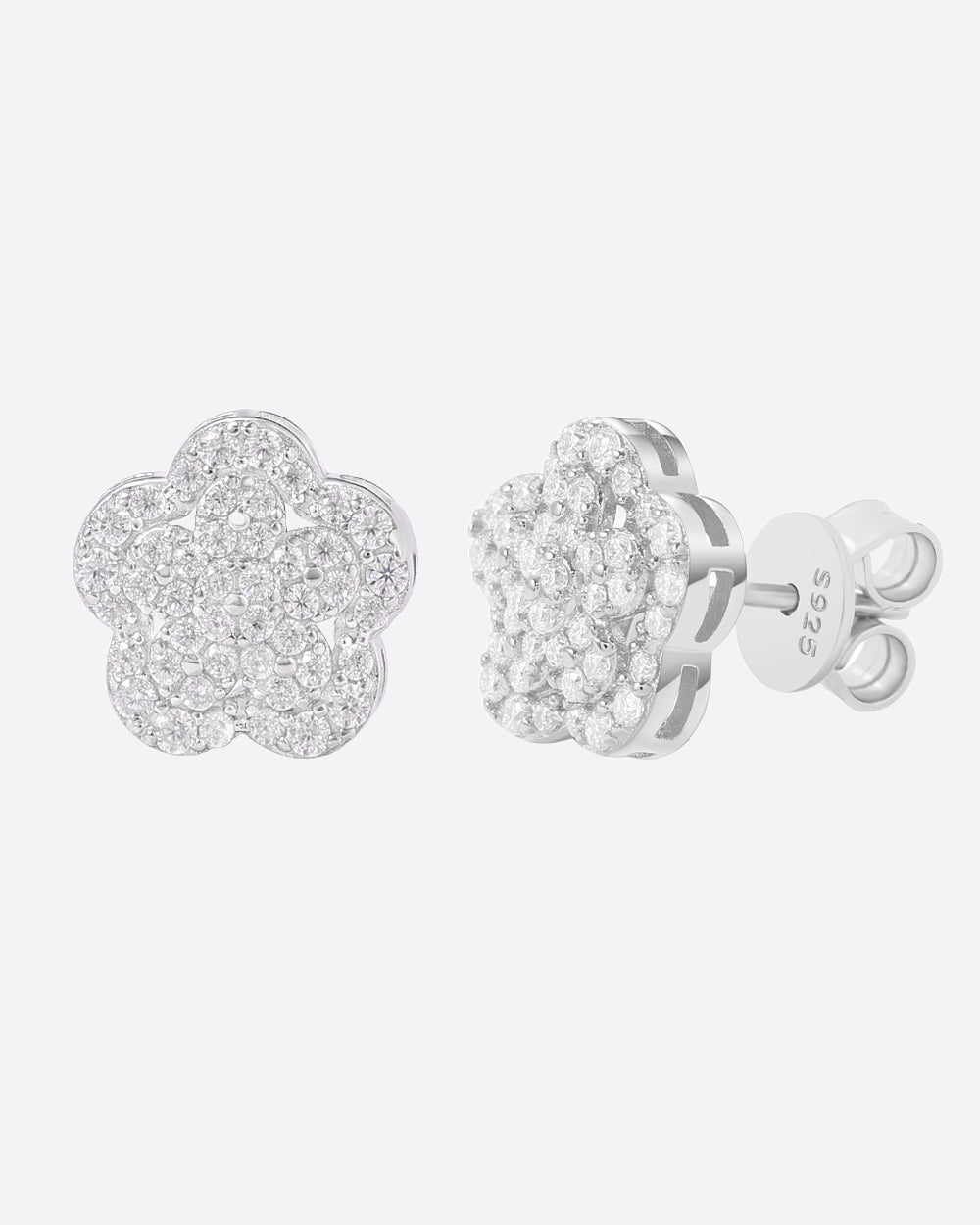 BOUCLES D'OREILLES EN MOISSANITE FLEUR DE LOTUS.