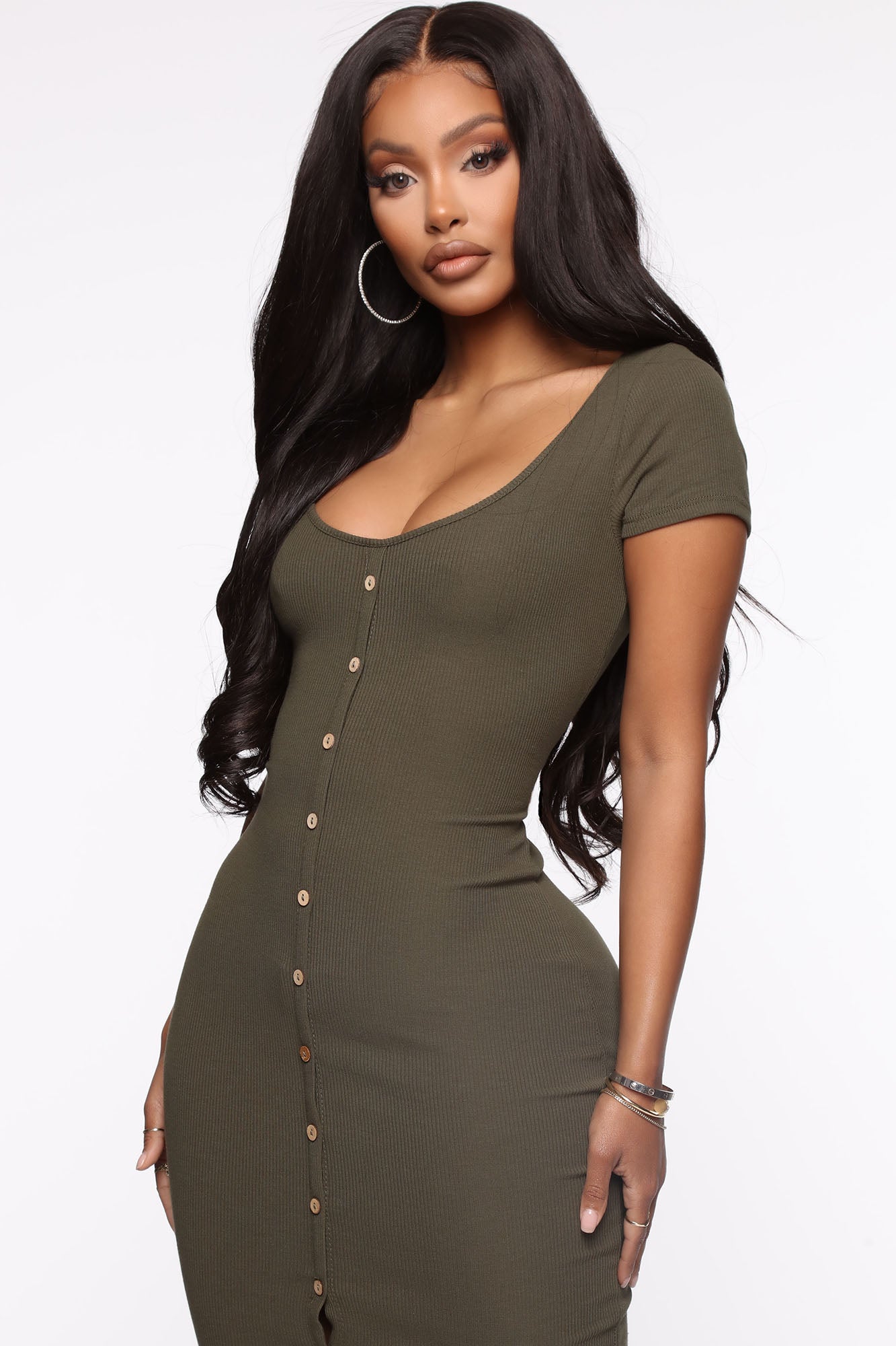 Robe Midi Love Her Down - Olive
