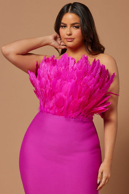 Robe Midi Bandage Marianna - Magenta