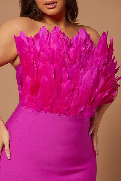 Robe Midi Bandage Marianna - Magenta