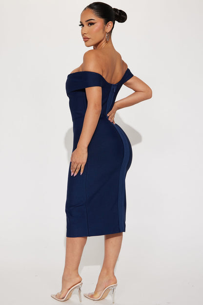 Robe Midi Bandage Amy - Marine