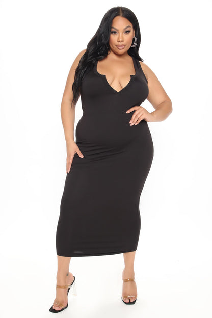 Robe Midi Tout Ce Dont Vous Avez Besoin - Noir