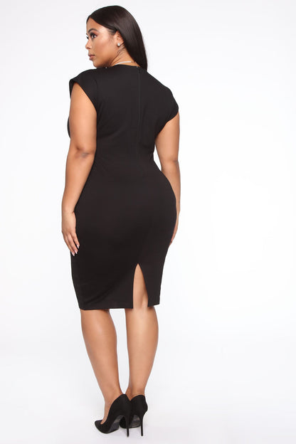 Robe Midi Sculptante CEO - Noir
