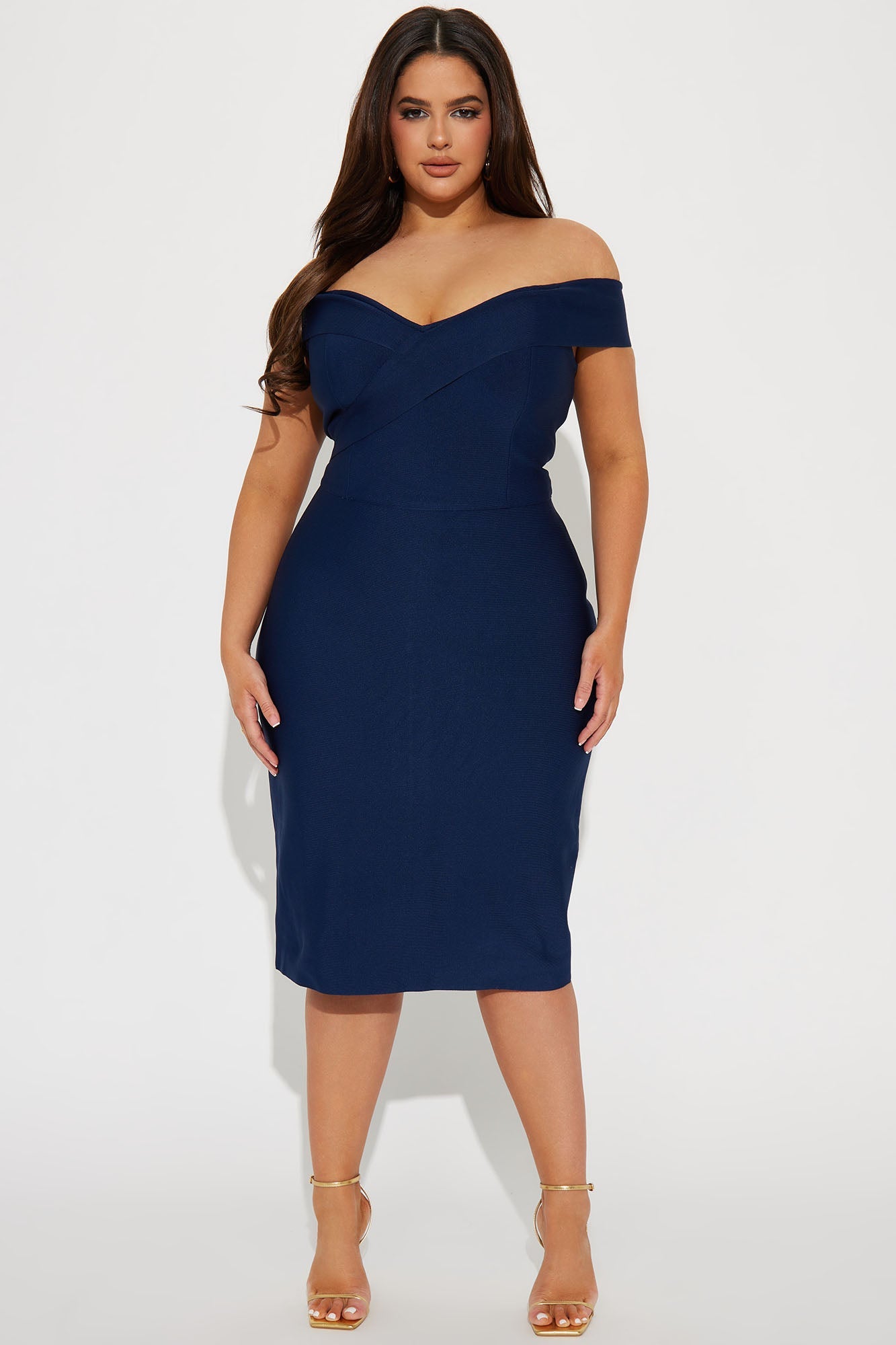 Robe Midi Bandage Amy - Marine