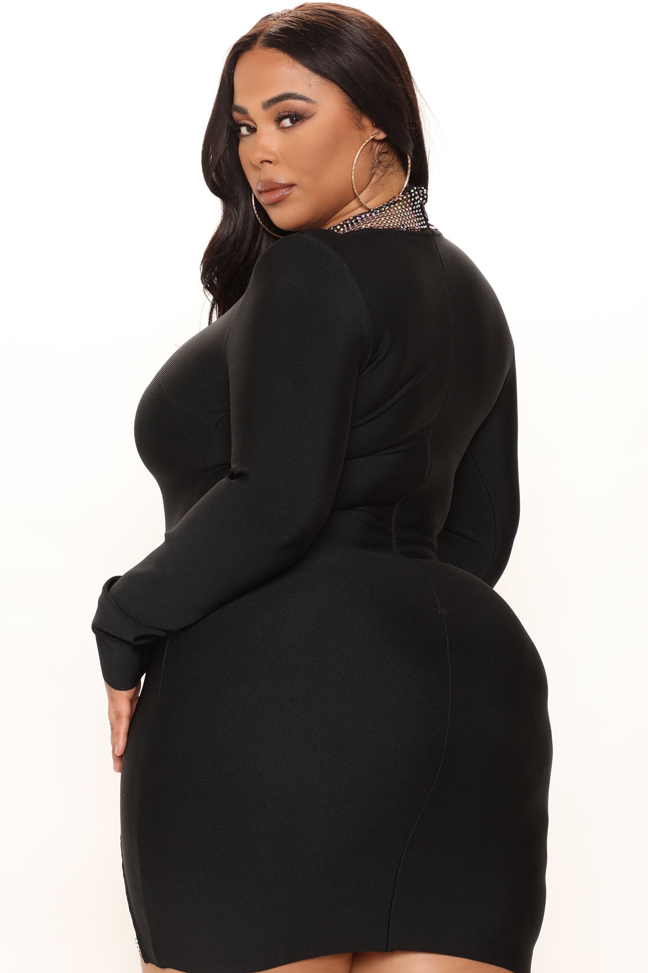 Robe Mini Bandage Commencer À Se Demander - Noir