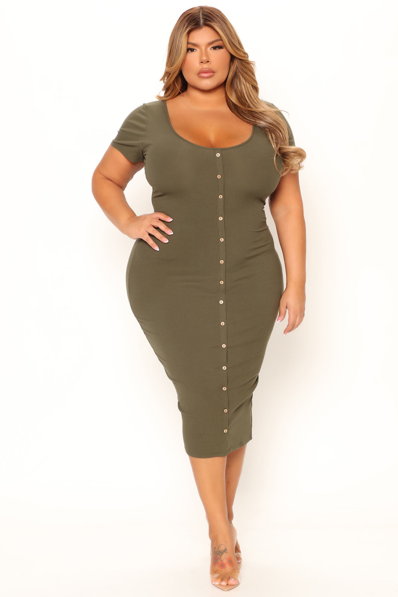 Robe Midi Love Her Down - Olive