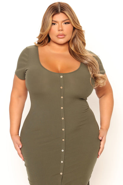 Robe Midi Love Her Down - Olive