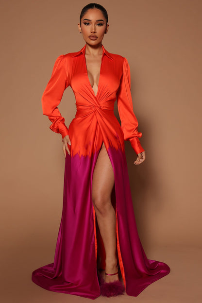 Robe Maxi Ombre Melissa - Orange/combo