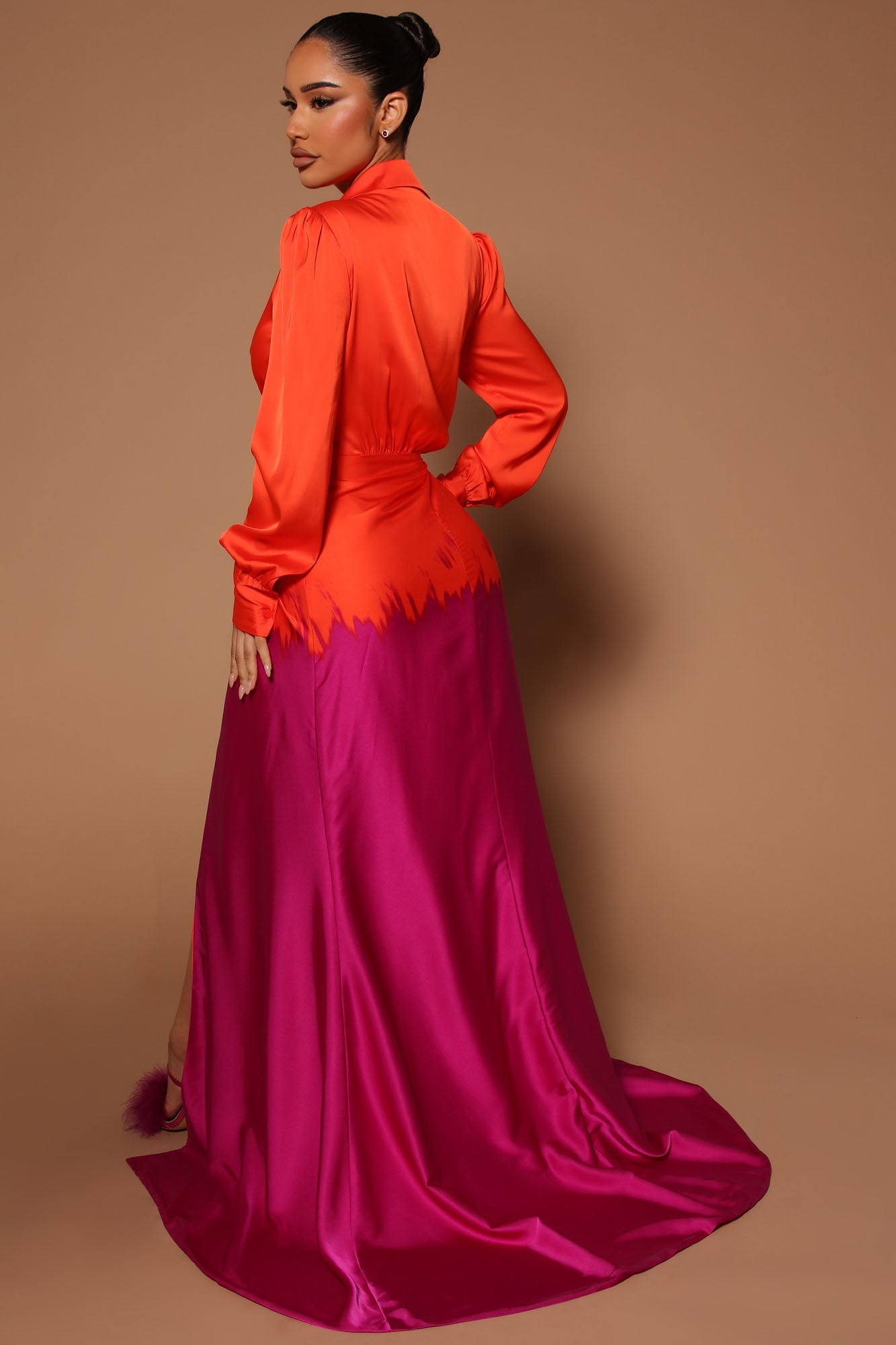 Robe Maxi Ombre Melissa - Orange/combo