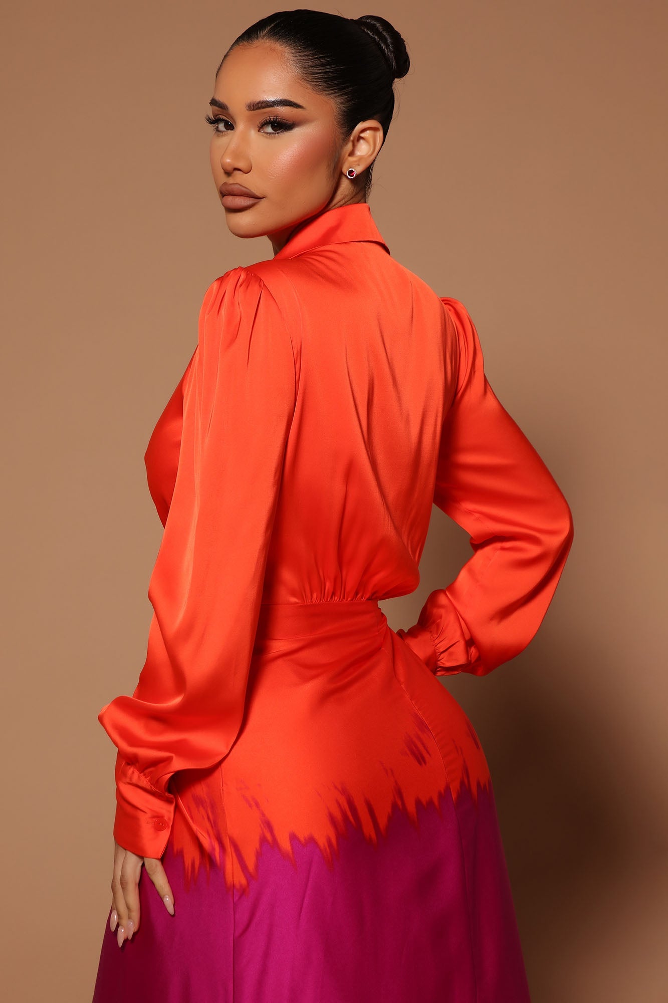 Robe Maxi Ombre Melissa - Orange/combo