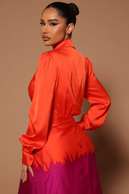 Robe Maxi Ombre Melissa - Orange/combo