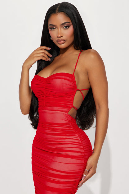 Robe Midi Mesh Life After Love - Rouge