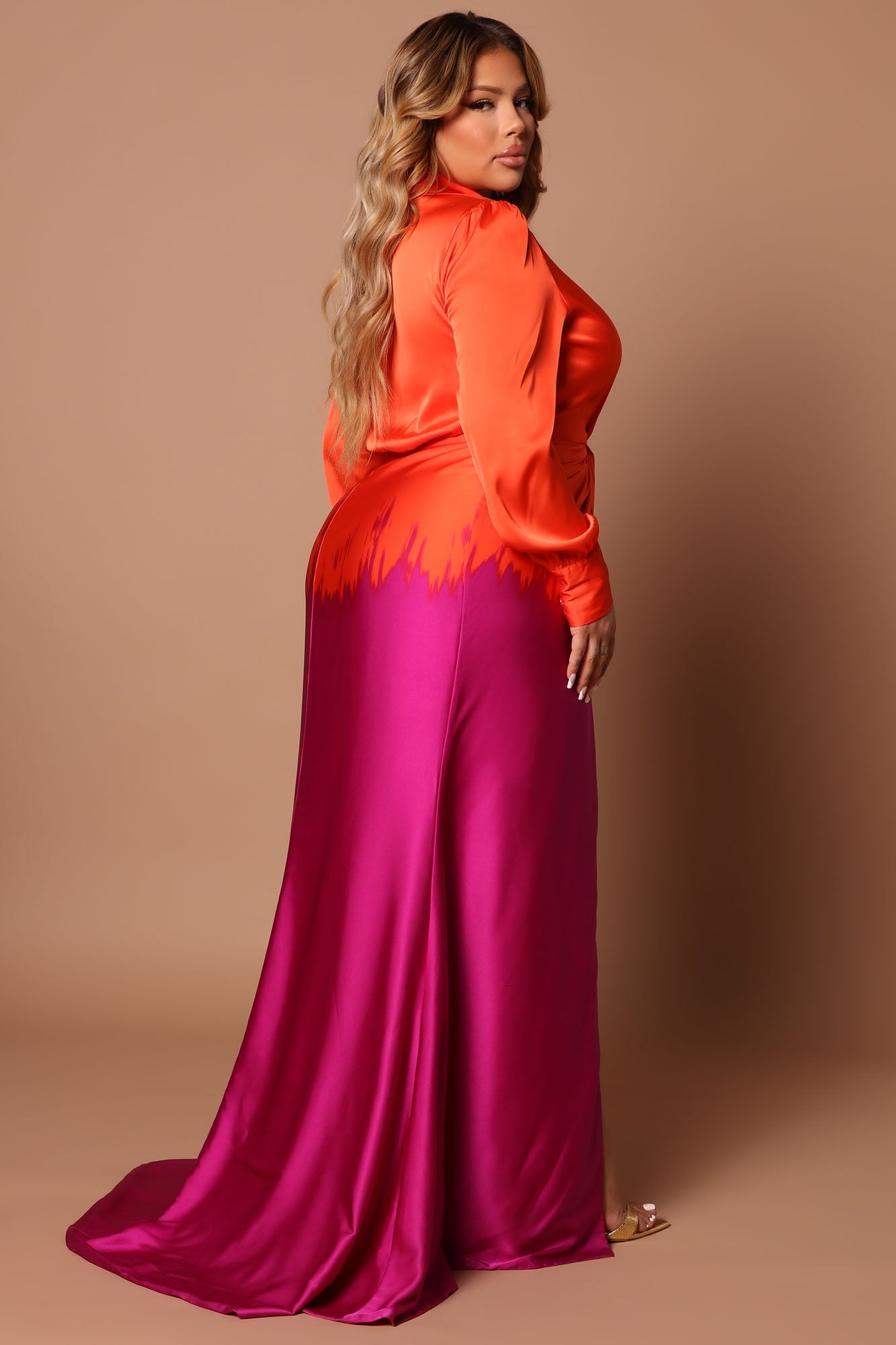 Robe Maxi Ombre Melissa - Orange/combo