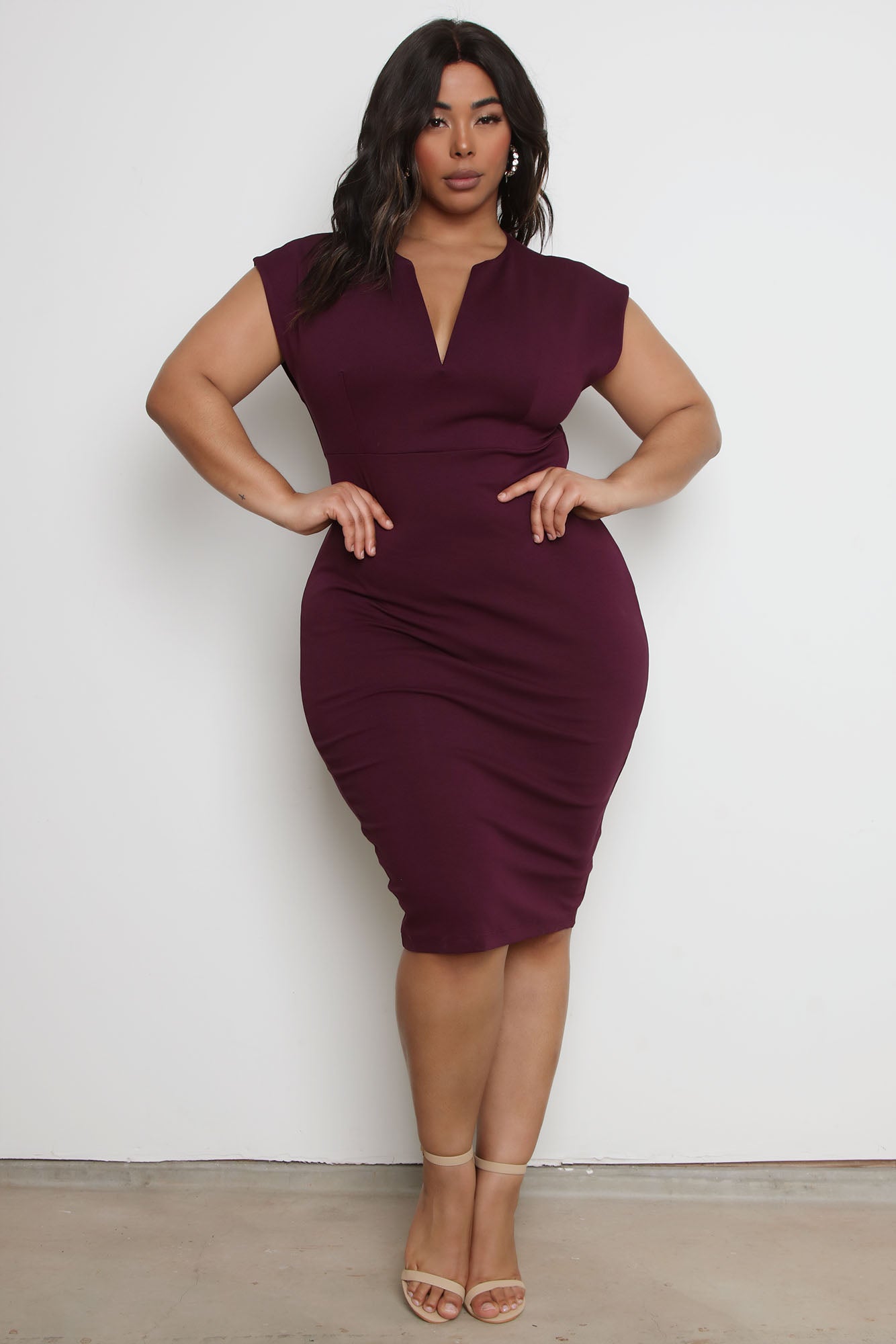 Robe Midi Sculptante CEO - Aubergine