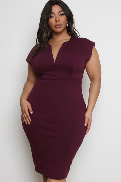 Robe Midi Sculptante CEO - Aubergine