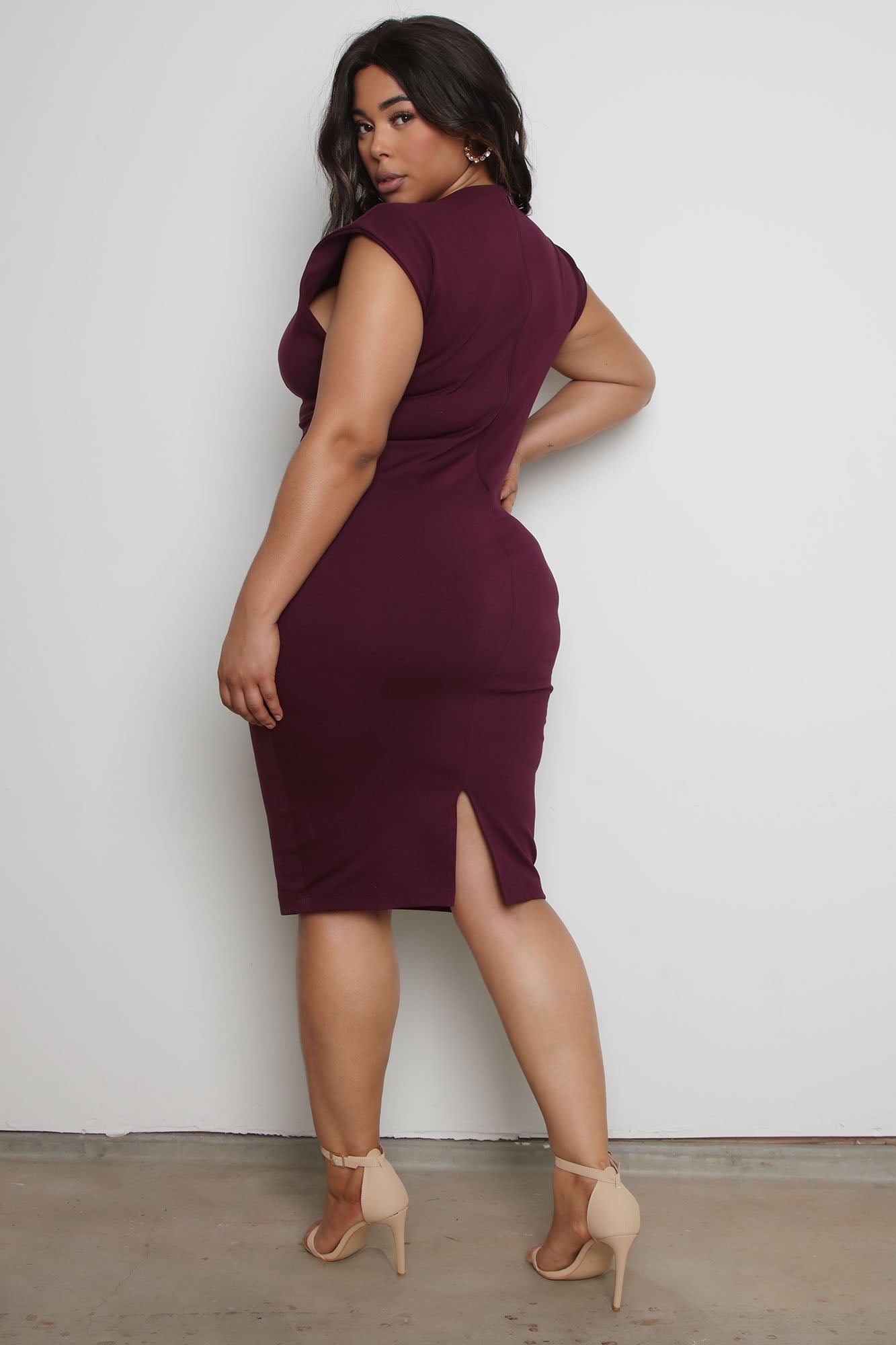 Robe Midi Sculptante CEO - Aubergine