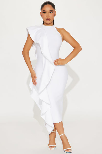 Robe Midi Bandage Raylin - Blanc