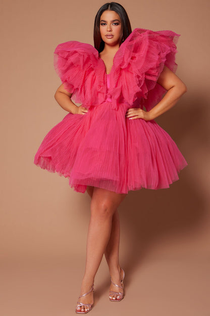 Robe Mini en Tulle Delaney - Rose