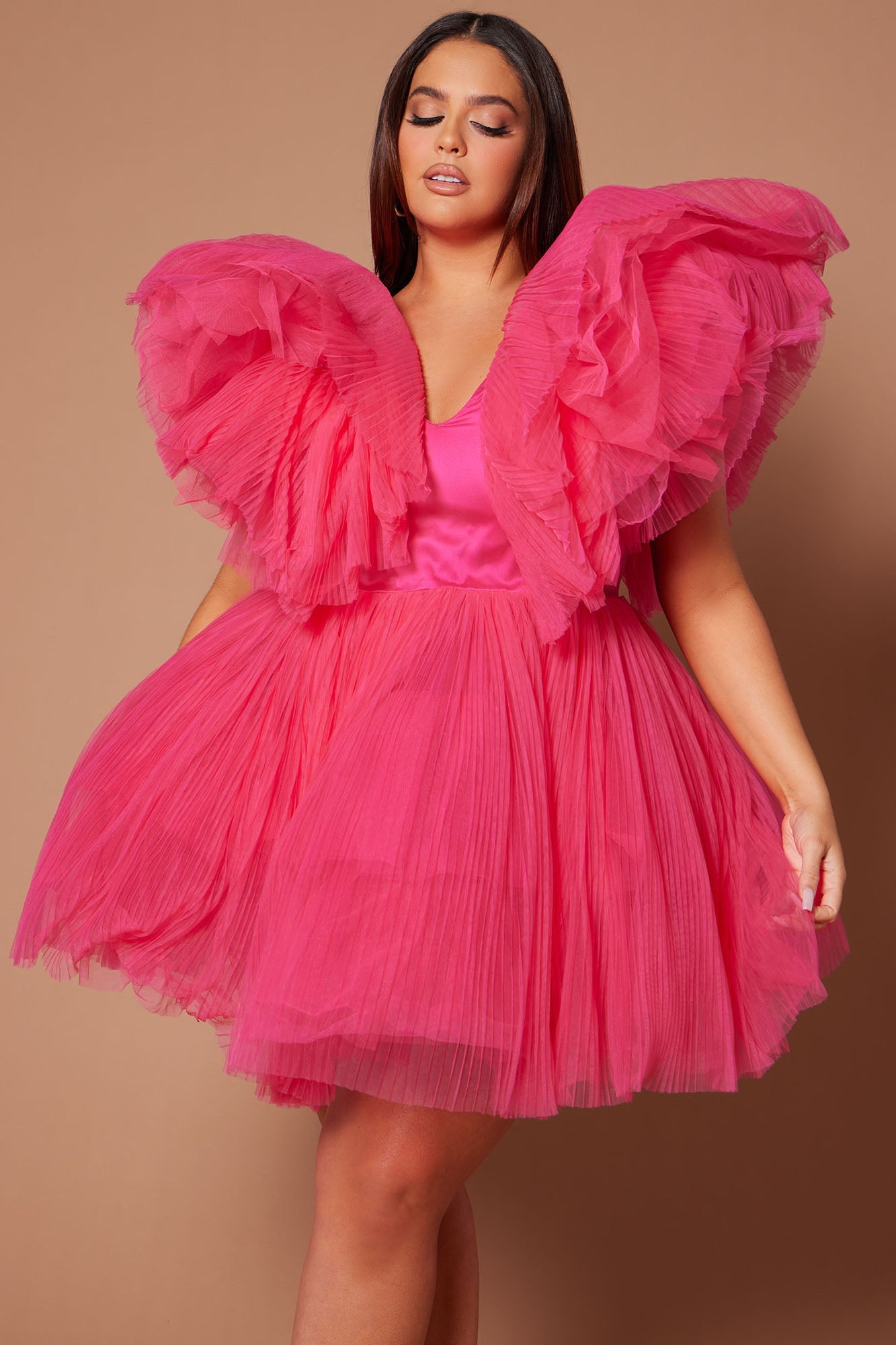 Robe Mini en Tulle Delaney - Rose