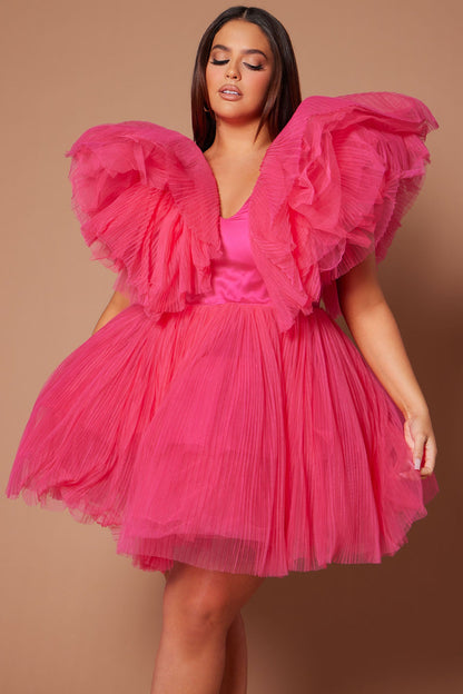 Robe Mini en Tulle Delaney - Rose