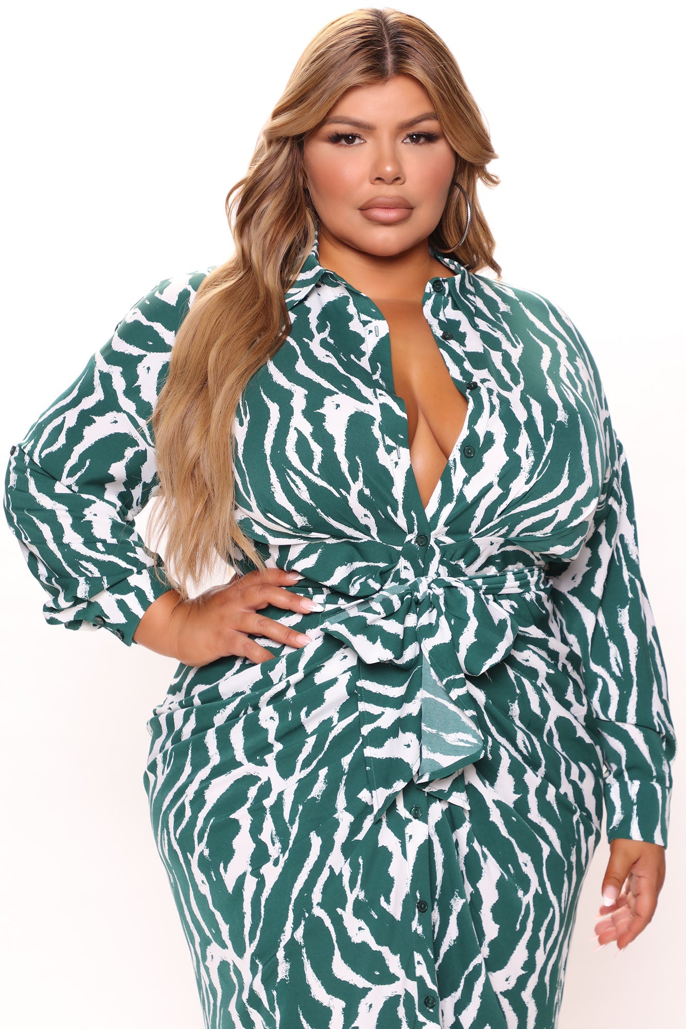 Robe Maxi Safari Vibes - Vert/combo