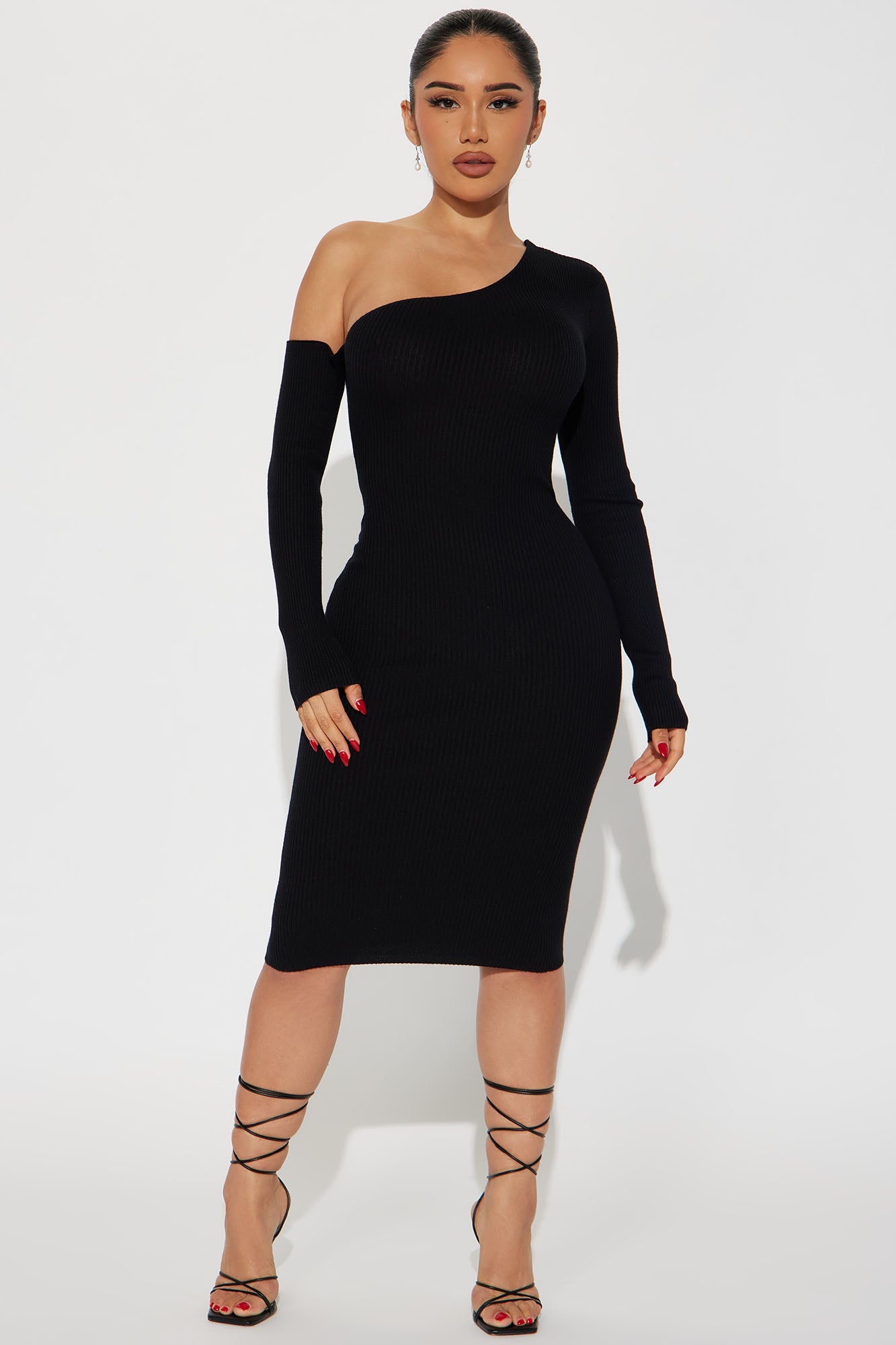 Robe Midi Pull Prête À Partir - Noir