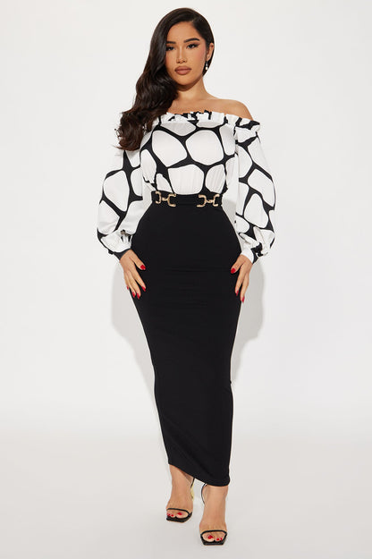 Robe Maxi Danya - Noir/Blanc