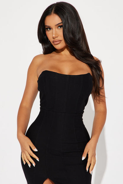 Robe Midi Corset Mykonos - Noir