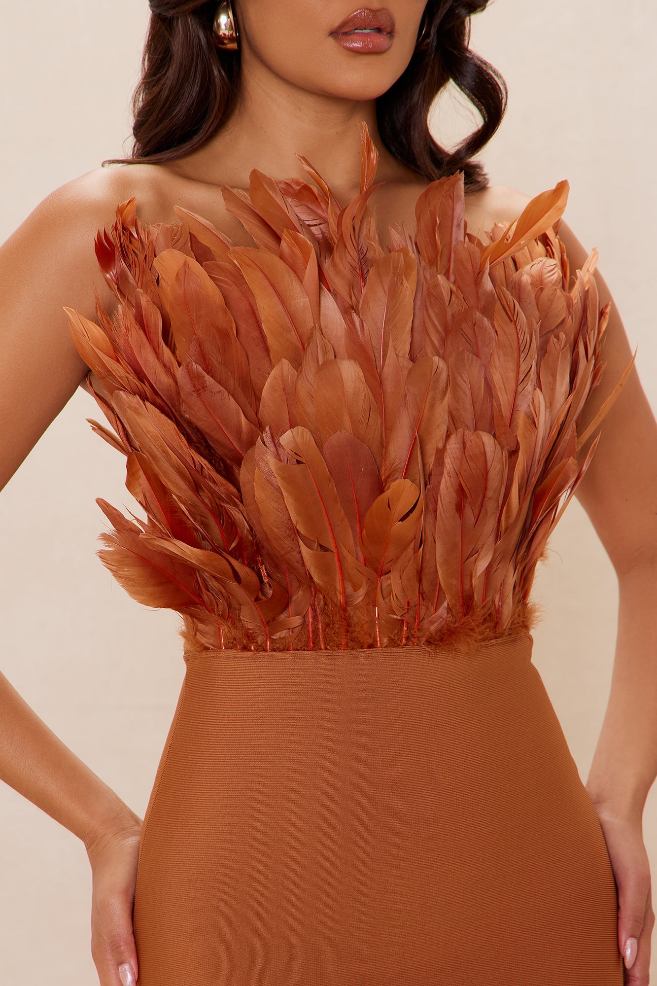 Robe Midi Bandage Marianna - Bronze