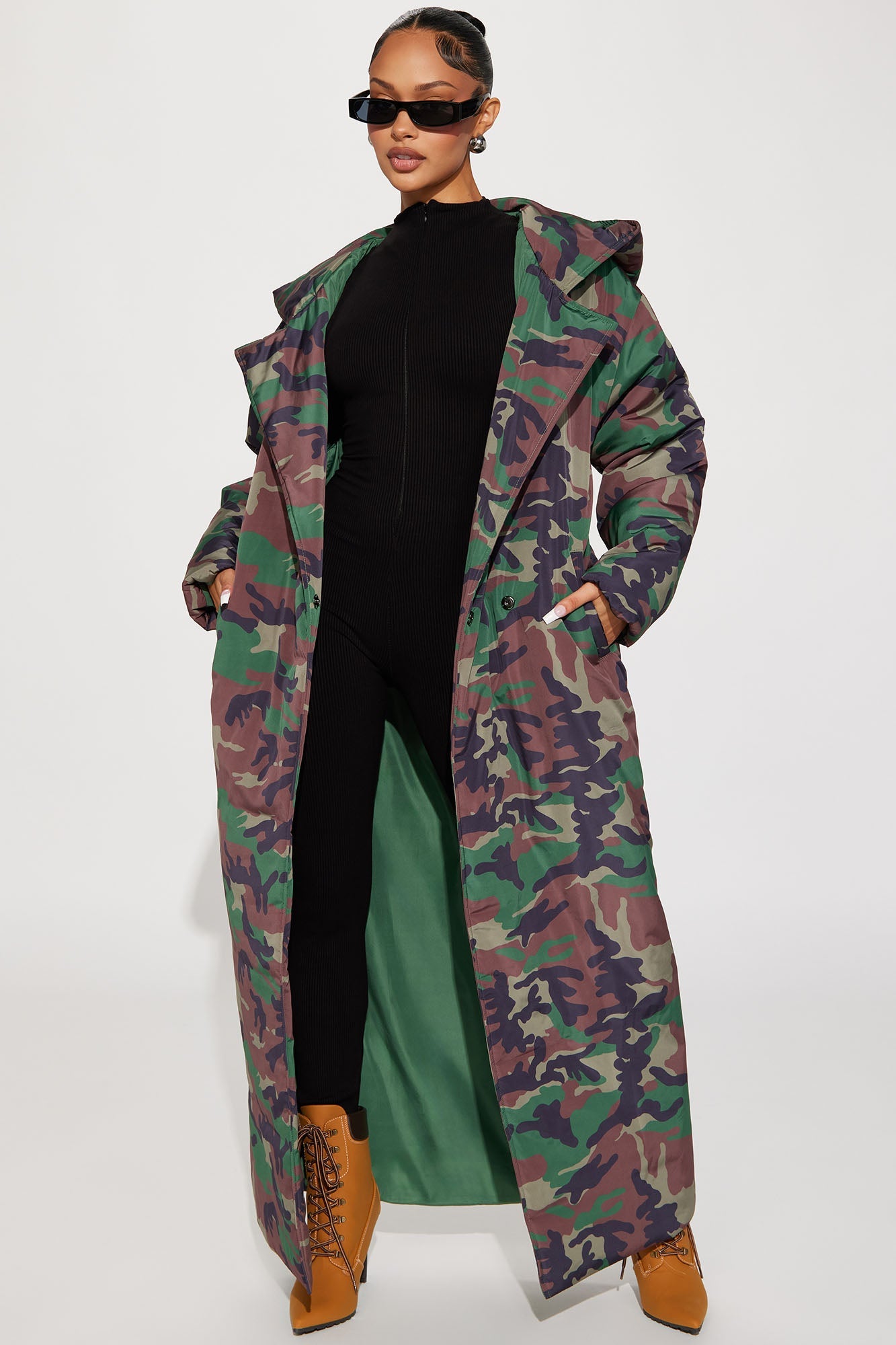 Manteau Puffer Camo Lilith - Olive/combo