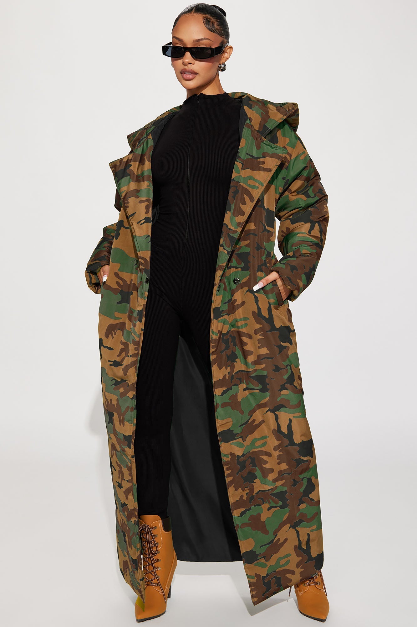 Manteau Puffer Camo Lilith - Vert/combo