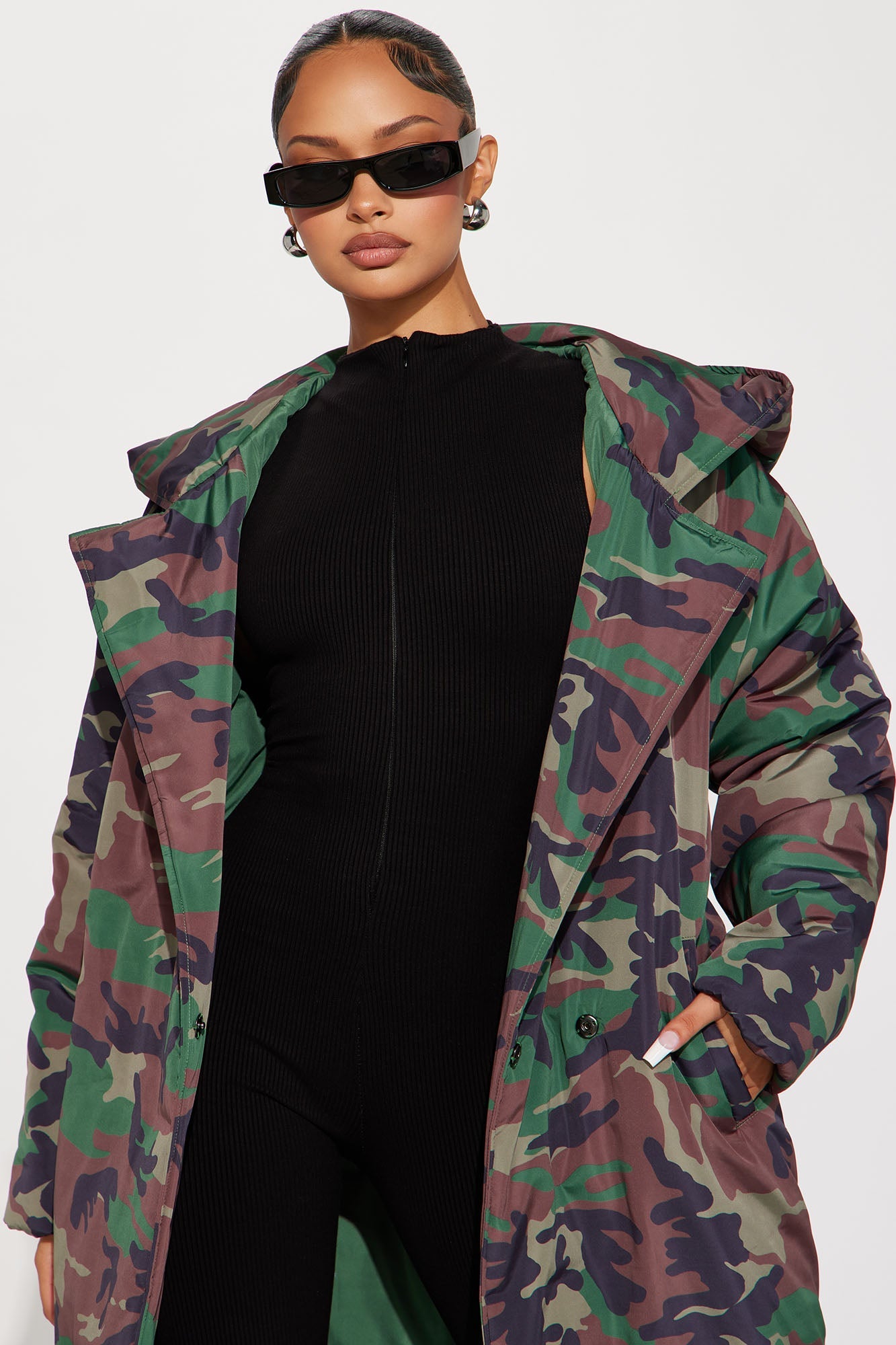 Manteau Puffer Camo Lilith - Olive/combo