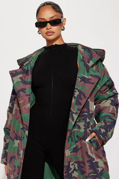 Manteau Puffer Camo Lilith - Olive/combo