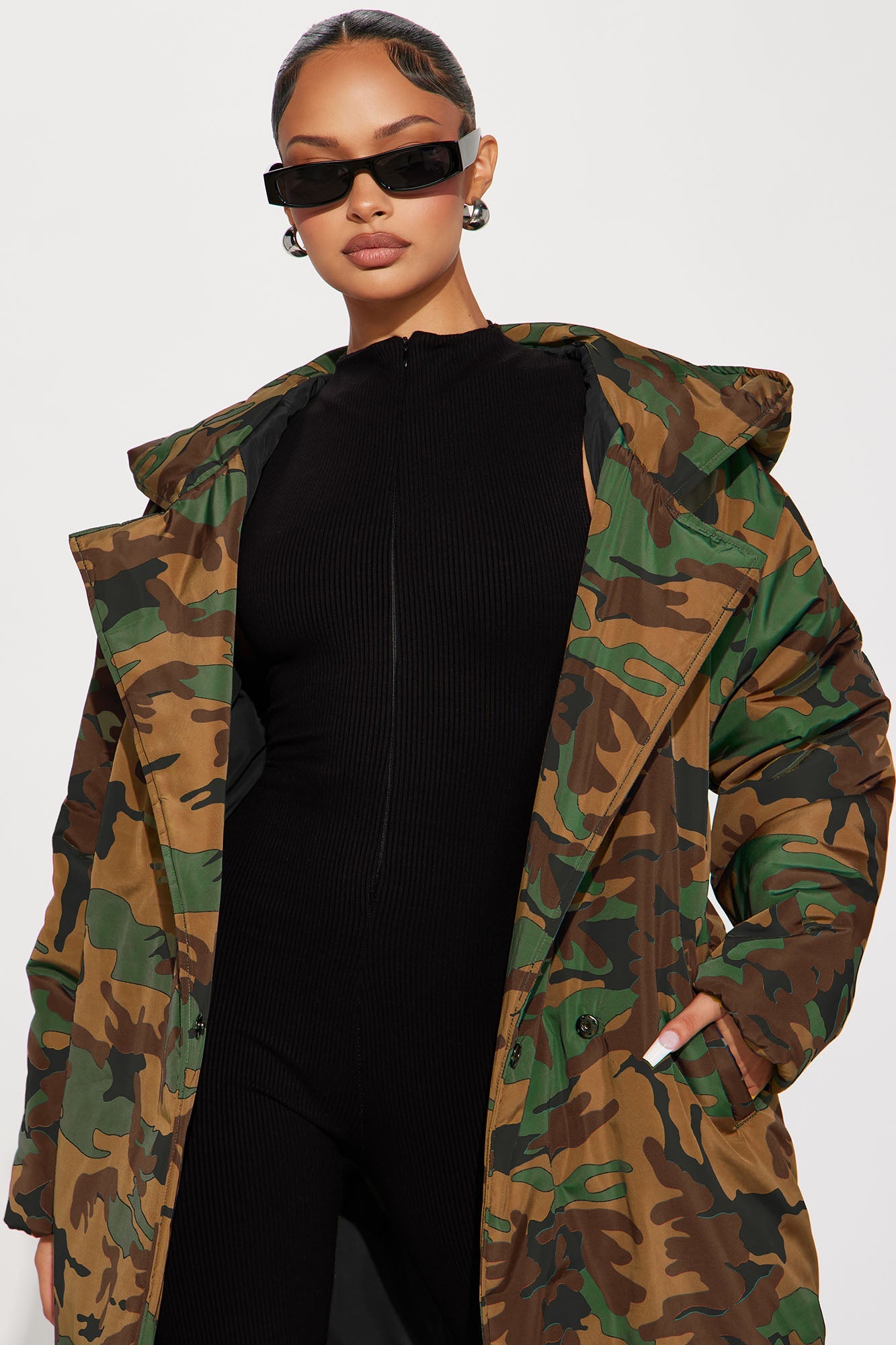 Manteau Puffer Camo Lilith - Vert/combo