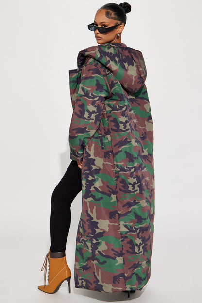 Manteau Puffer Camo Lilith - Olive/combo