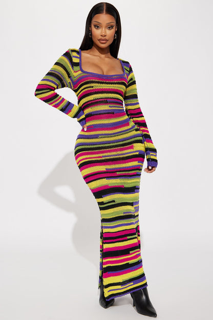 Robe Maxi Pull Brielle - Multi Couleur